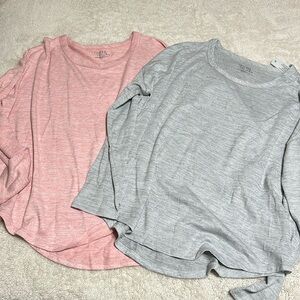 Time and Tru long sleeve solid t-shirts size large Pink and gray